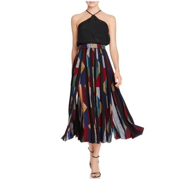 cinq a sept Dresses & Skirts - Cinq a sept multi striped halter chiffon dress sz6